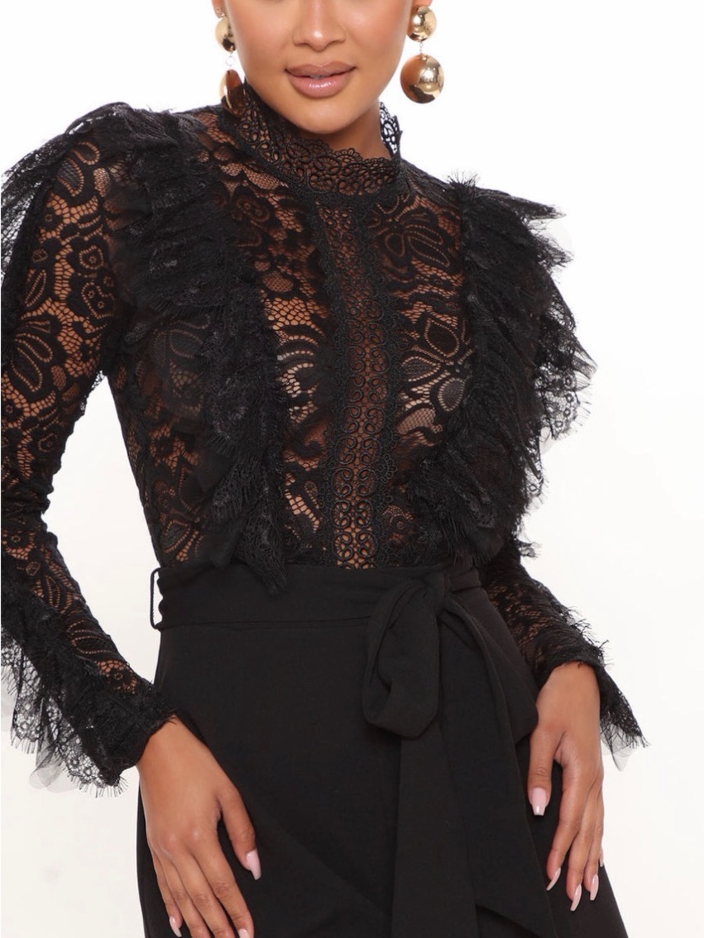 NWT Fashion Nova Black Lace Romper